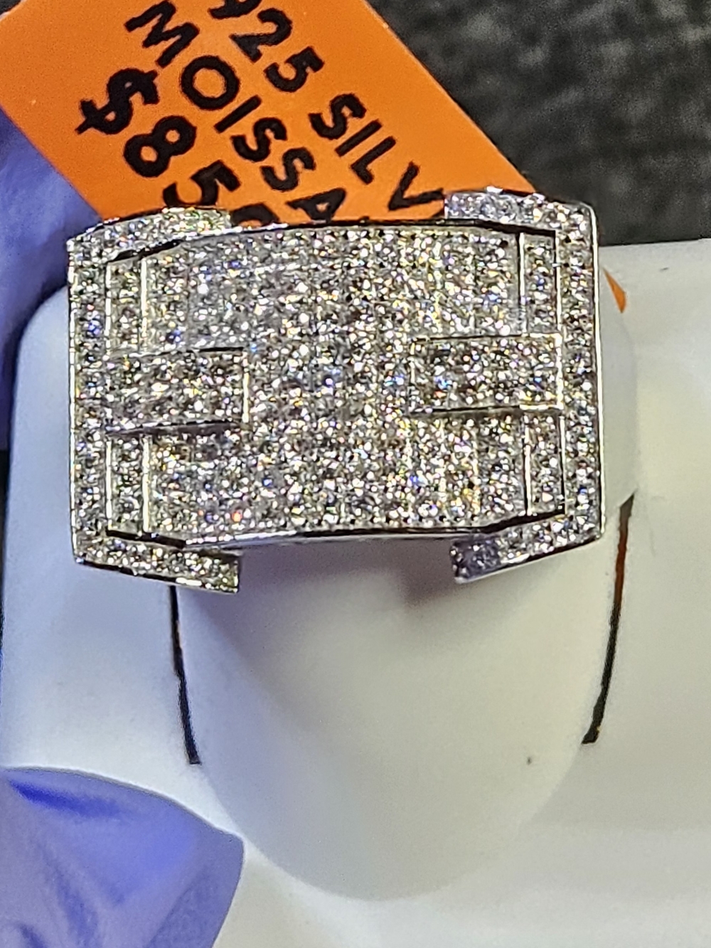 Men's 2.00CT Moissanite 925 Sterling Silver Iced Out Ring NWT - MSRP $850
